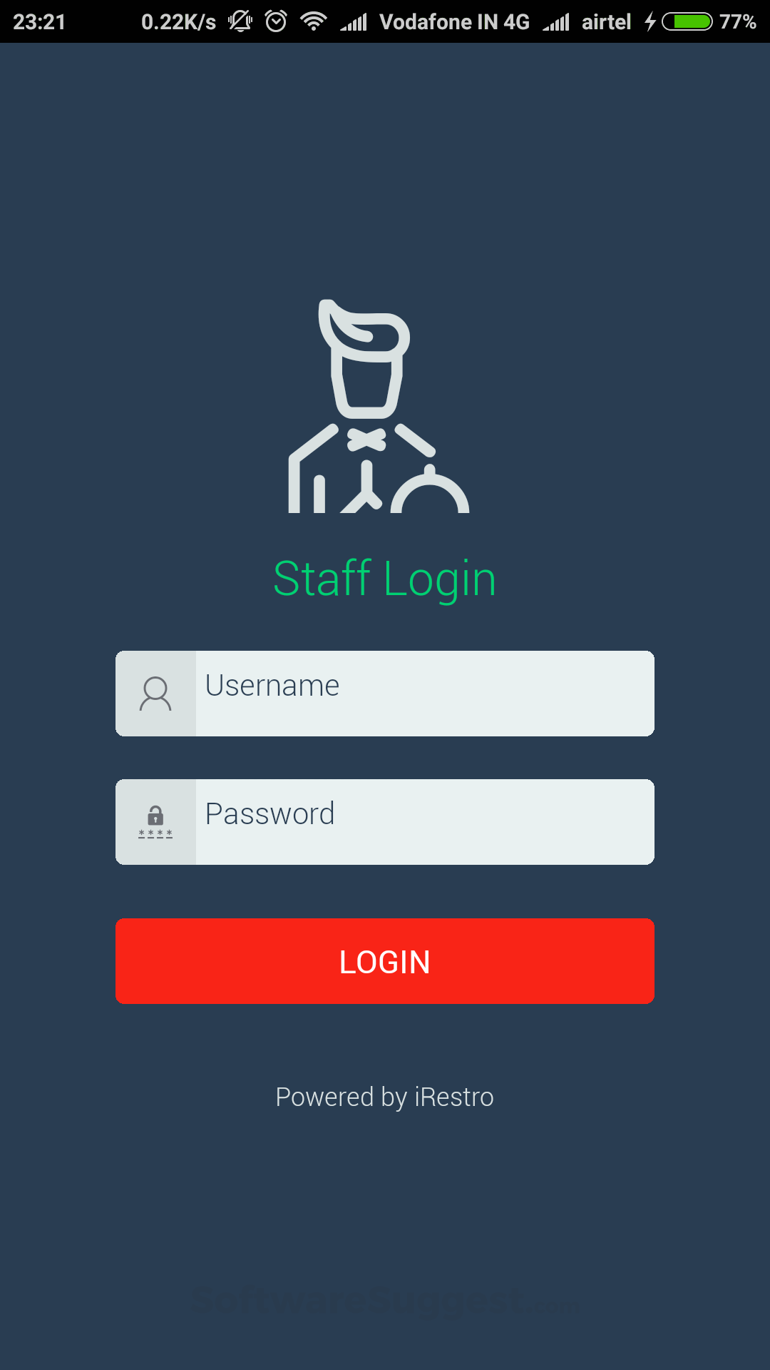 iRestro Menu Management Application Screenshot1